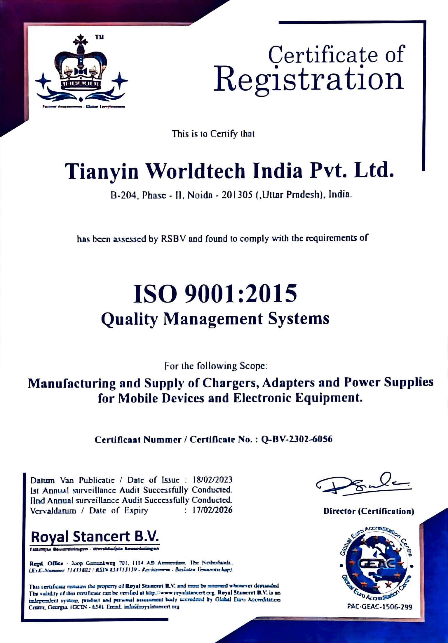 ISO 9001:2015 Certified